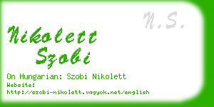 nikolett szobi business card